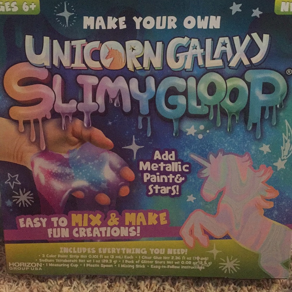 Metallic unicorn slime kit